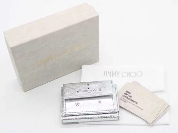 【JIMMY CHOO(ジミー チュウ)】2020年製/NEMO/ガンメタル三つ折り財布